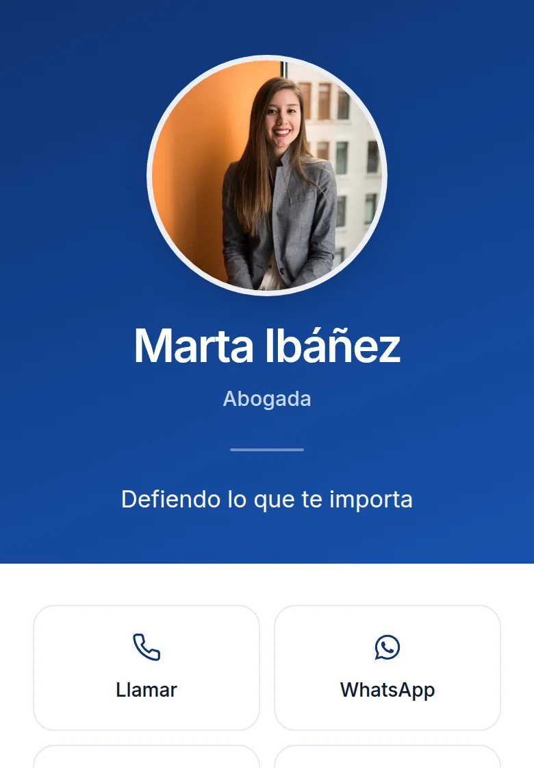 Plantilla Azul, con datos de ejemplo inventados